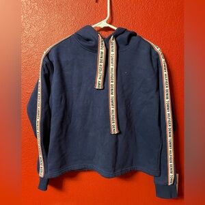Tommy Hilfiger Denim Women's Navy Blue Cropped Hoodie Sweatshirt size S
